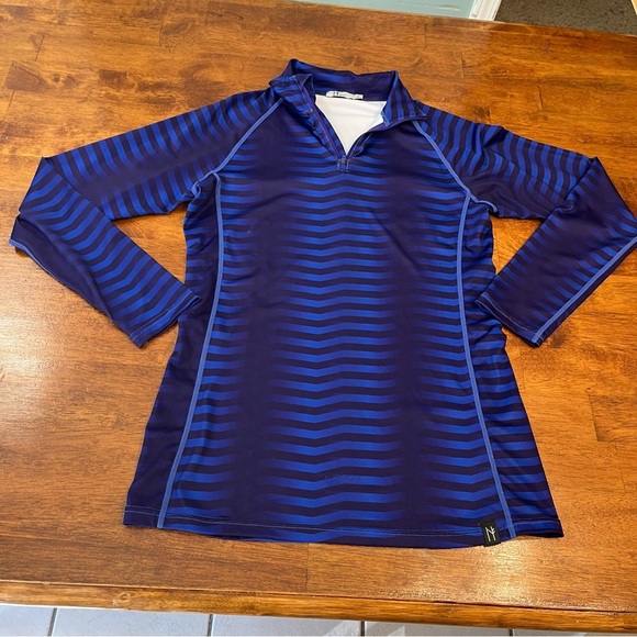 Women’s Neve Polyester Spandex base layer blue purple size large pullover - Picture 1 of 9